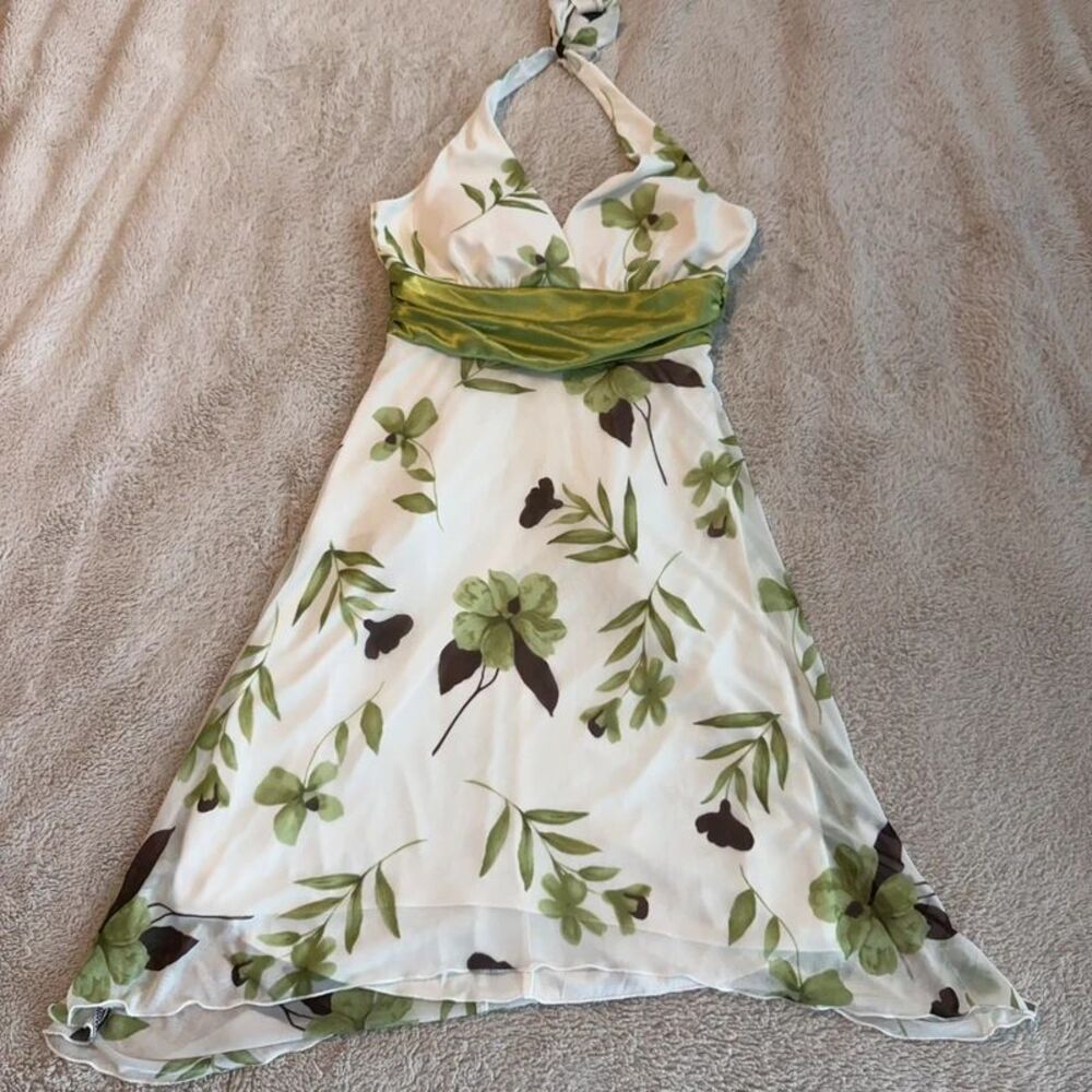Speechless Y2K Babydoll Halter Tie Back Dress Size M Mesh Floral Fairy